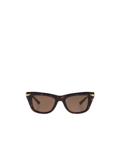 Bottega Veneta Full Frame Sunglasses In Brown
