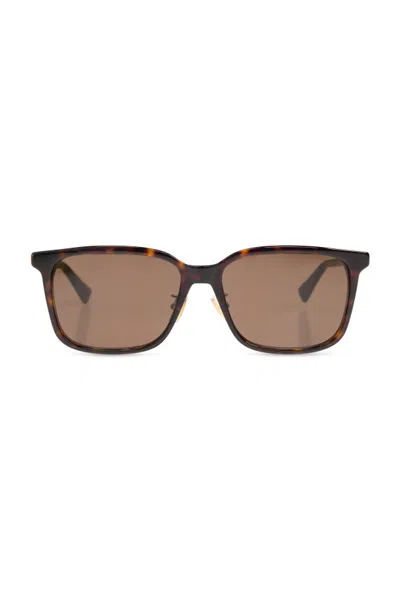 Bottega Veneta Full Frame Sunglasses In Brown