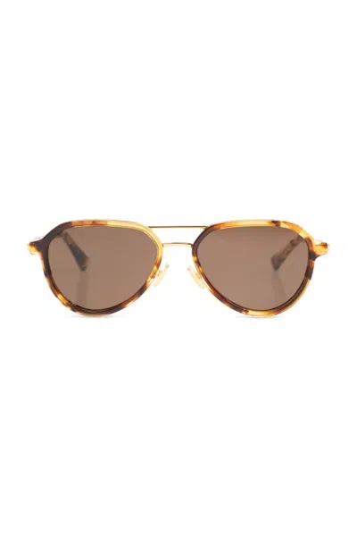 Bottega Veneta Full Frame Sunglasses In Brown