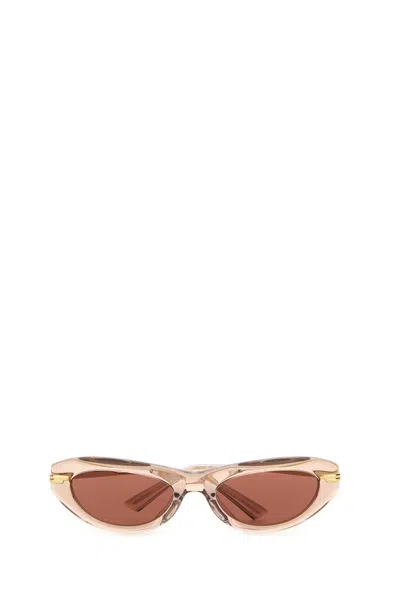 Bottega Veneta Full Frame Sunglasses In Brown