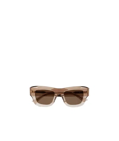 Bottega Veneta Full Frame Sunglasses In Brown