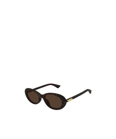 Bottega Veneta Full Frame Sunglasses In Brown