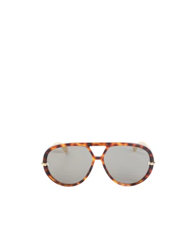 Bottega Veneta Classic Aviator Sunglasses In Brown