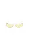 Bottega Veneta Women Gold Metal Sunglasses In Gold