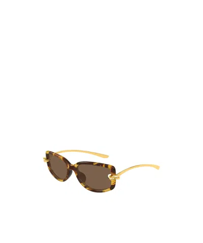 Bottega Veneta Full Frame Sunglasses In Metallic