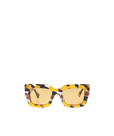 Bottega Veneta Full Frame Sunglasses In Nude