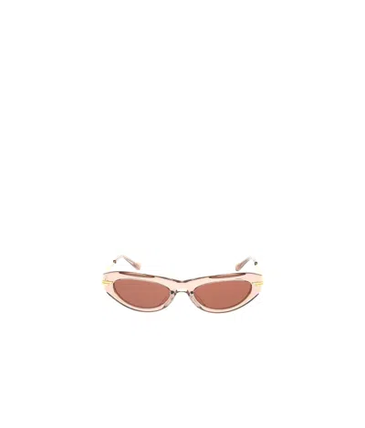 Bottega Veneta Full Frame Sunglasses In Pink