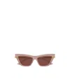 Bottega Veneta Logo Mixed-media Cat-eye Sunglasses In Red