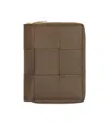 Bottega Veneta Full Zipper Wallet In Brown
