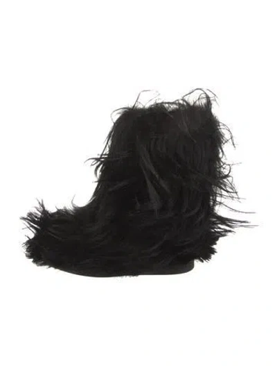 Pre-owned Bottega Veneta Fur Boots In Black