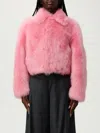 Bottega Veneta Toscana Shearling Cropped Blouson In Pink