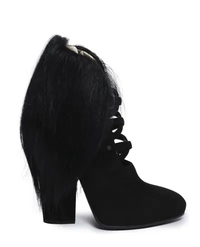 Pre-owned Bottega Veneta Fur Heels (women's) Sneakers In Black