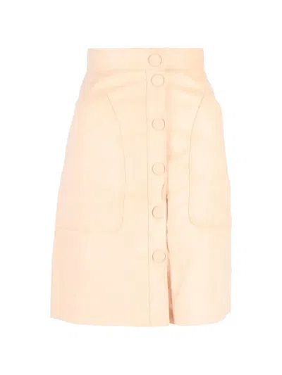 Pre-owned Bottega Veneta Fustian Velvet Skirt In Neutral