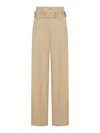 Bottega Veneta Gabardine Trousers With Belt In Nude & Neutrals