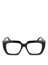 Bottega Veneta Black Acetate Optical Glasses In Negro