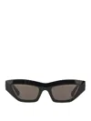Bottega Veneta Sculptured Cat Eye Sunglasses In Negro