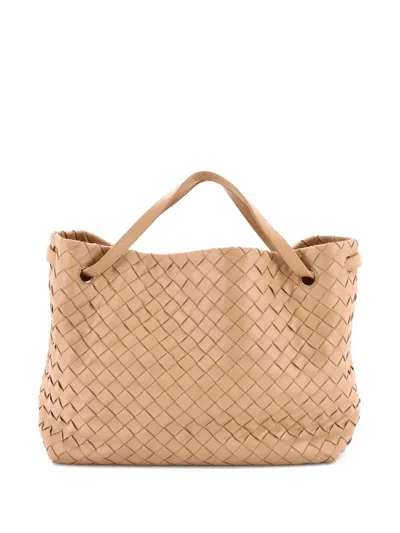 Pre-owned Bottega Veneta Garda Bag Intrecciato Nappa Medium Tote Bag In Neutral