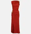 Bottega Veneta Hardware-gathered Jersey Maxi Dress In Burgundy