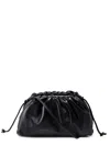 Bottega Veneta Gathered Top Mini Pouch With Leather Shoulder Strap In Black