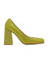 Bottega Veneta Gem-embellished Square-toe Pumps In Green