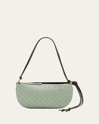 Bottega Veneta Gemelli Double Leather Pouch In Light Green Multi