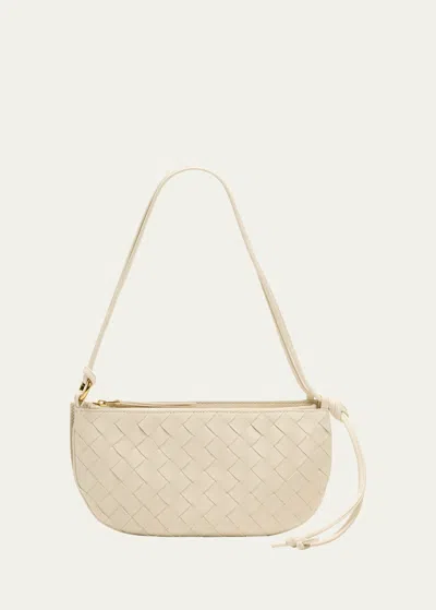 Bottega Veneta Gemelli Double Pouch Shoulder Bag In 9195 Sea Salt-m B