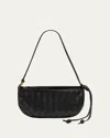 Bottega Veneta Mini Intrecciato Pattern Handbag With Detachable Pouch In Black-m Brass