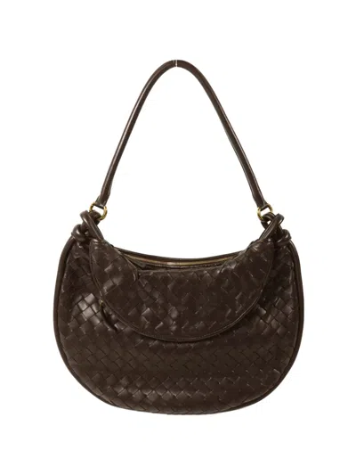 Pre-owned Bottega Veneta Gemelli Intrecciato Shoulder Bag In Brown