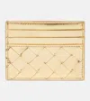 Bottega Veneta Intrecciato Credit Cardholder In Gold