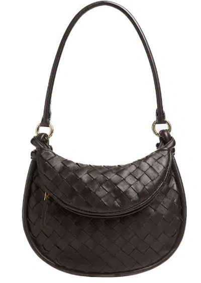 Bottega Veneta Brown Small Gemelli Shoulder Bag In 2190-fondant-m Brass