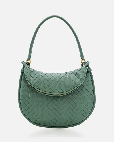 Bottega Veneta Gemelli Medium Leather Shoulder Bag In Green