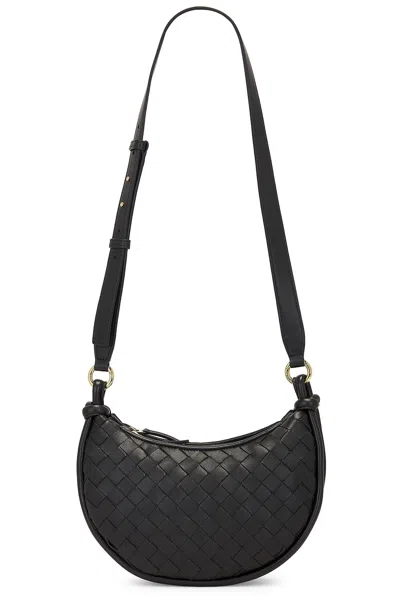 Bottega Veneta Black Leather Gemelli Messenger Bag