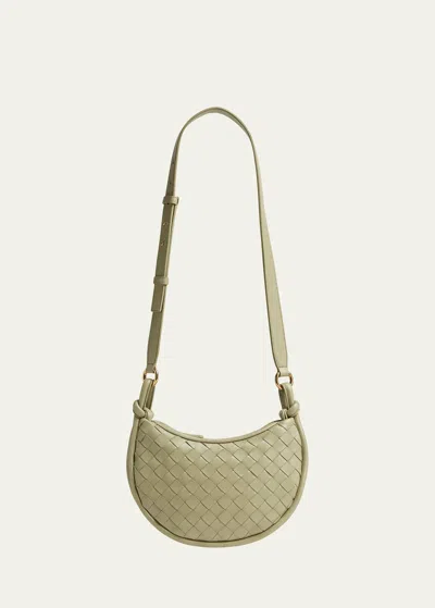 Bottega Veneta Gemelli Multipocket Leather Shoulder Bag In Travertine-muse