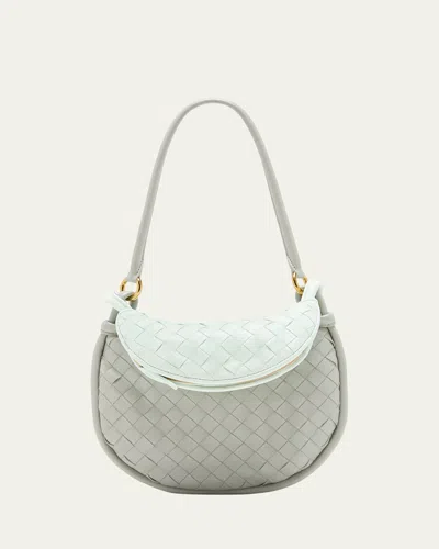 Bottega Veneta Gemelli Small Intrecciato Shoulder Bag In Agate Grey