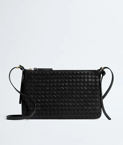 Bottega Veneta Womens Black Brass Vibrato Gemellini Medium Nappa Leather Cross-body Bag