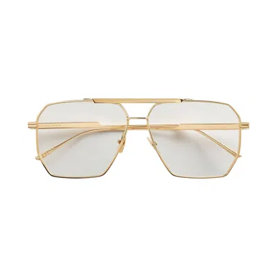 Pre-owned Bottega Veneta Geometric Aviator Glasses 'gold/transparent' | Women's Size Onesize