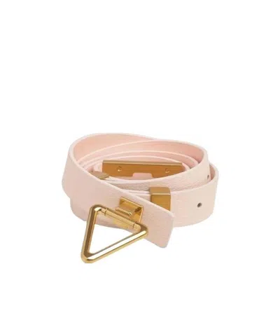 Bottega Veneta Geometric Buckle Belt In Nude