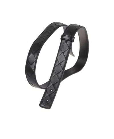 Bottega Veneta Geometric Decorative Belt In Black