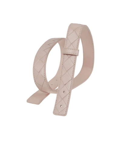 Bottega Veneta Geometric Detail Belt In Nude