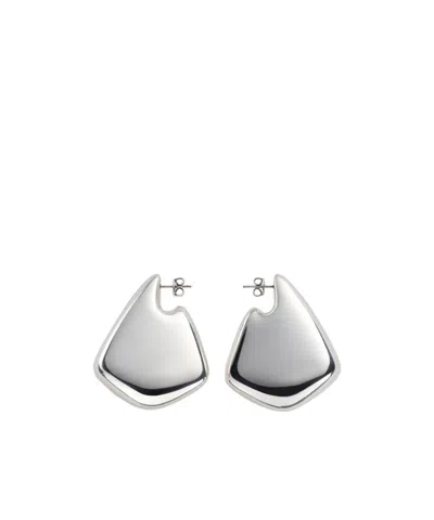 Bottega Veneta Geometric Earrings In Gray