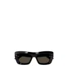 Bottega Veneta Beveled Acetate Rectangle Sunglasses In Black