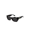 Bottega Veneta Geometric Frame Sunglasses In Black