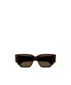Bottega Veneta Eyewear Rectangle Frame Sunglasses In Black
