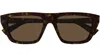 Bottega Veneta Eyewear Rectangle Frame Sunglasses In Brown