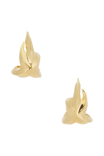 Bottega Veneta Geometric Stud Earrings In Yellow Gold