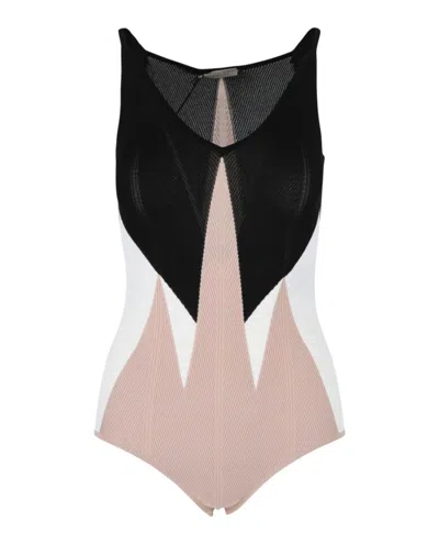 Bottega Veneta Geometric Swimsuit With V-neck And Fitted Silhouette