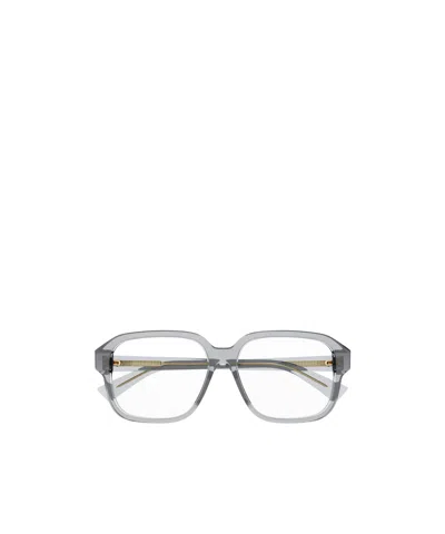 Bottega Veneta Geometrically Framed Flat Mirror In Gray