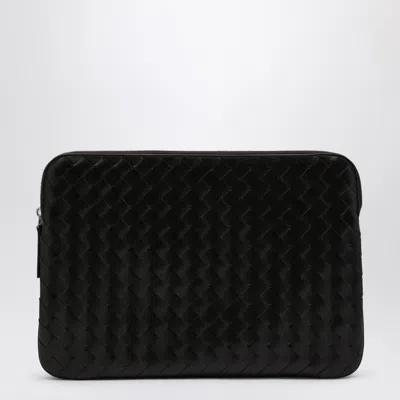 Bottega Veneta Getaway Fondente Intrecciato Document Holder In Fondant/silver
