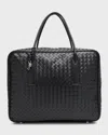 Bottega Veneta Getaway Large Weekender In 8803 Black-silver