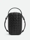 Bottega Veneta Traveler Leather Phone Pouch Drawstring In Black